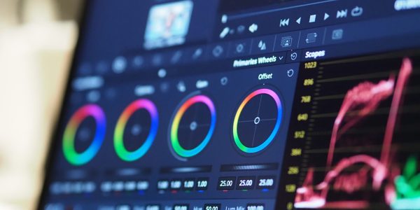 color grading graph or rgb colour correction indicator on monito